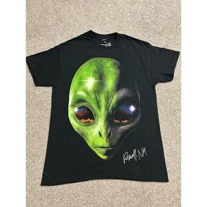 Strange Daze‎ Roswell NM Alien T-Shirt Mens M Black Excellent Graphic Tee